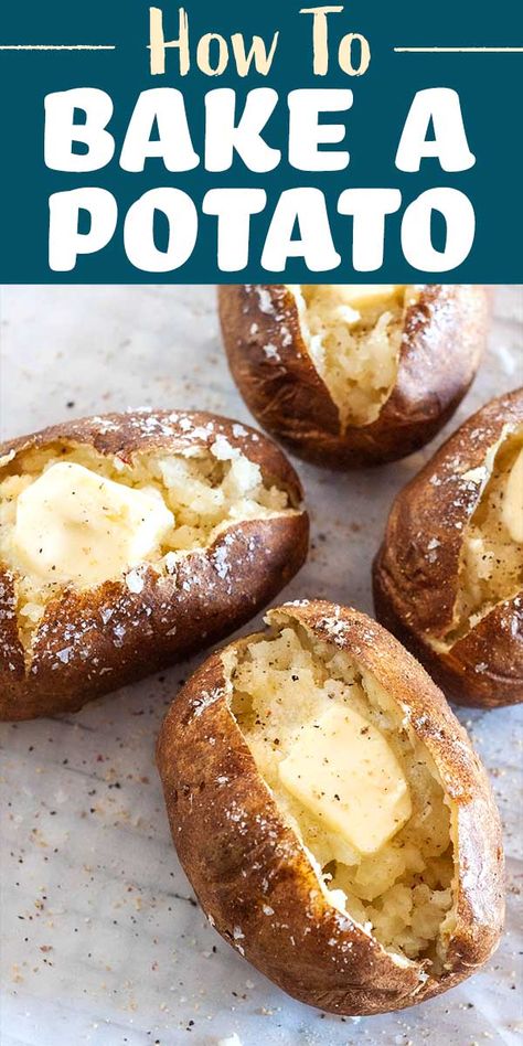 Oven Baked Potatoes Recipes, Oven Baked Potatoes, Oven Baked Potato, Potato Oven, Cooking Baked Potatoes, Potato Baked, Best Baked Potato, Potato Pancake, Perfect Baked Potato