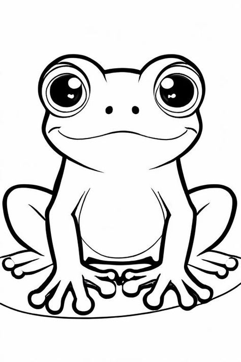 Frog Coloring Page 4 for Kids Whale Coloring Pages, Frog Coloring Pages, Farm Animal Coloring Pages, Frog Crafts, Arctic Animals, Aquatic Animals, Blue Whale, Like Animals, Kids Stickers