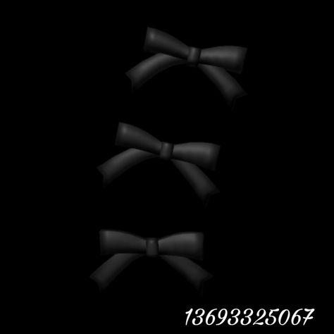 Roblox Accessories, Roblox Code, Bow Ribbon, Cute Bow, Roblox Codes, Cute Bows, Black Bow, Hair Clips, Ribbon