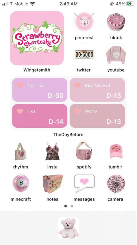 Pink Flower Homescreen, Flower Homescreen, Ios Homescreen Layout, Widget Long, Ios 16 Wallpaper, Sakura Mochi, Lockscreen Ios, Cute Home Screens, Ios Homescreen