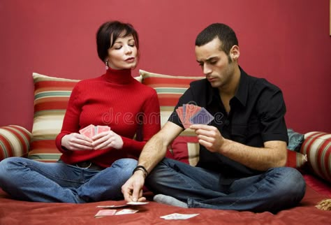 Playing cards. Young couple having fun playing cards at home , #SPONSORED, #Young, #cards, #Playing, #couple, #home #ad Poker Photoshoot, Playing Cards Reference, Couple Playing Cards, People Playing Cards, Vegas Pics, Couple Home, Pose Art, Cards Playing, Playing Card Games