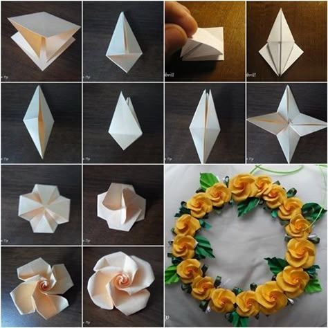 This Origami Rose is really awesome. It is not as hard as it looks like. You can use the video for reference if you need to. You should definitely try it out! Origami Návody, Origami Stella, Diy Origami Home, Sculpting Techniques, Origami Home Decor, Origami Flowers Tutorial, Origami Step By Step, Tutorial Origami, Kraf Kertas