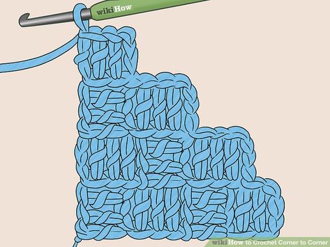 How to Crochet Corner to Corner (with Pictures) - wikiHow Easy Corner To Corner Crochet, Corner To Corner Granny Square Pattern, How To Crochet Corner To Corner, How To Crochet Grid Patterns, Crochet Corner To Corner Pattern Free, Corner To Corner Crochet Pattern Free, Crochet Queen Blanket, Crochet Corner To Corner, Corner To Corner Crochet Blanket