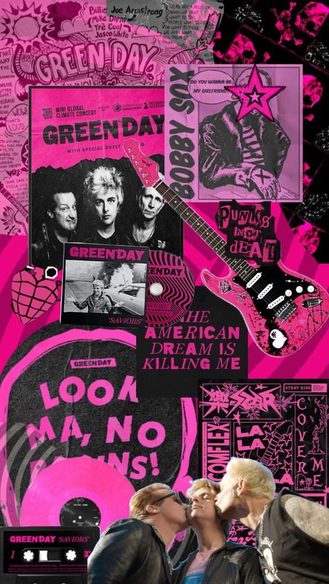 saviorzzz💗 Green Day Poster, Green Day Live, Green Day Band, Green Day Billie Joe, Tré Cool, Aesthetic Lockscreens, Pretty Wallpapers Tumblr, Best Night Of My Life, Band Wallpapers