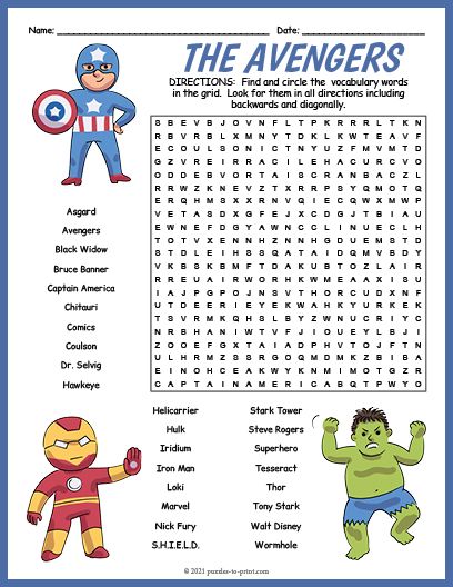 Free Printable The Avengers Word Search Avengers Word Search, Avengers Activities, Word Search For Kids Free Printable, Wordsearches For Kids Free Printable, Kids Word Search Free Printable, Superhero Word Search, Kindergarten Word Search, Free Printable Minecraft, Disney Word Search