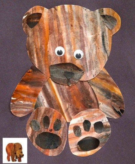 Eric Carle Crafts for Kids Brown Bear Brown Bear Crafts, Brown Bear Craft, Eric Carle Activities Preschool, Eric Carle Crafts, Brown Bear Brown Bear Activities, Eric Carle Art, Eric Carle Activities, Bear Craft, Brown Bear Brown Bear