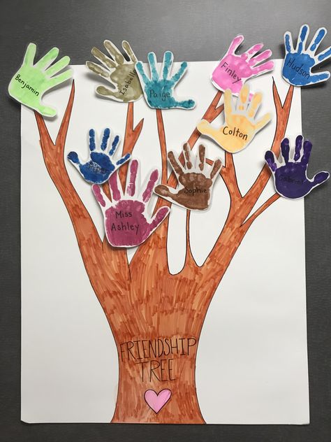 Friendship Tree Crafts Preschool, Friendship Tree Preschool Hand Prints, Friendship Tree For Toddlers, Friendship Tree Preschool, Toddler School Activities, Friendship Activities Preschool, Tree Trunk Drawing, Friendship Tree, Afternoon Activities