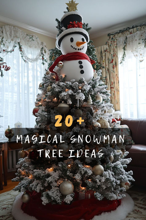 ✨ Ready to create the most magical snowman-themed Christmas tree ever? These 20 incredible decorating ideas will transform your holiday decor! From ornaments to toppers, discover unique ways to bring frosty charm to your tree. Click for complete decoration inspiration 🎄 #christmastree #snowmandecor #holidaydecor #christmasdecorating #xmastreeideas #winterdecor #diychristmas Snowman Themed Tree, Snow Man Tree Topper, Themed Trees Christmas, Creative Christmas Tree Decorations, Winter Christmas Tree Ideas, Small Christmas Tree Decor Ideas, Seasonal Trees Decorations Ideas, Snowman Christmas Tree Ideas, Theme Christmas Tree Ideas