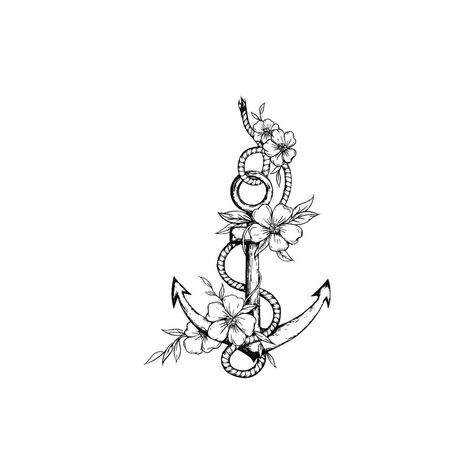 Fine Line Anchor Tattoos For Women, Anchor Leg Tattoo, Anchor Flower Tattoos For Women, Flower Anchor Tattoo, Pretty Anchor Tattoos For Women, Sailor Tattoos For Women, Feminine Anchor Tattoo Beautiful, Feminine Anchor Tattoo Flowers, Us Navy Tattoos For Women