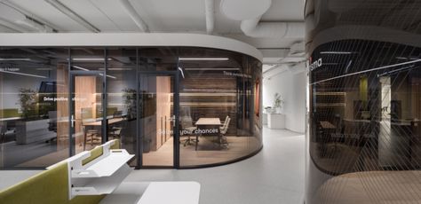 Biosphere Corporation Offices – Kiev Minimalist Reception Area, Green Office Design, Headquarters Design, Commercial Interior Design Office, Glass Manifestation, Office Waiting Area, Work Space Design, Urban Design Project, Office Headquarters