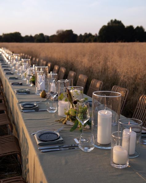 SOMEWHERE out of nowhere A long dinner table setup in a wild field accompanied by a small champagne pyramid to welcome guests. Natural flow with natural elements. This Inspiration shoot was to show how sustainability and luxury can work together. We chose an unconventional environment, and created a special experience for a beautiful occasion. Get the eco-luxe look. CONCEPT & DESIGN @marrybylen | @hay_events @qt.weds | @celebration.in.style PHOTO @eliz_weddings VIDEO & DRONE PICTURES ... Champagne Pyramid, Long Dinner Table, Long Table Dinner, Dinner Table Setup, Hay Table, Drone Pictures, Unconventional Wedding, Out Of Nowhere, Long Table