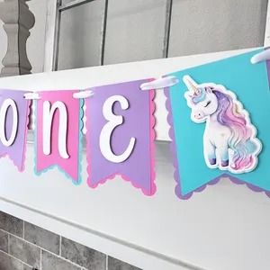 sweetheartpartyshop - Etsy Highchair Garland, Unicorn Birthday Banner, Unicorn Party Decor, Unicorn First Birthday, Cricut Birthday, Birthday Highchair, Highchair Banner, Unicorn Party Decorations, Party Essentials