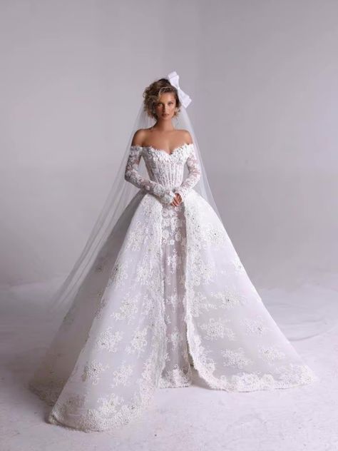 2 In One Wedding Dress Gowns Skirts, Modest Wedding Dresses With Sleeves Ballgown, Panina Torne Wedding Dress, Long Sleeve Corset Wedding Dress Ball Gowns, Sparkly Wedding Dress Ball Gown Long Sleeve, Arabian White Wedding Dress, Muslim White Wedding Dress Bridal Gowns, Luxury Pearl Embroidered Wedding Ball Gown, Wedding Dress Vintage Sleeves