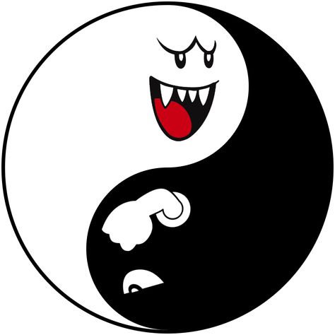 Boo/Bullet Bill Yin Yang - Imgur Yin Yang Tattoos, King Boo, Super Mario Art, Super Mario World, Nintendo Art, Super Mario Brothers, Mario Art, Mario And Luigi, Ying Yang