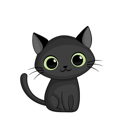 Cartoon Cat Drawing, Black Cat Illustration, Cute Cat Illustration, Logo Animal, Cute Cat Drawing, Cat Stock, Black And White Cat, Cat Vector, Brown Cat