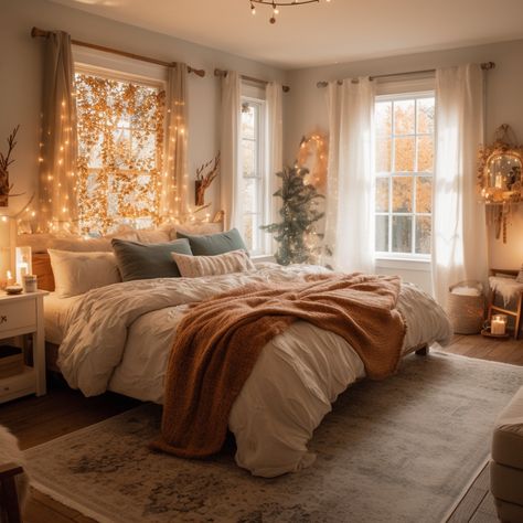 Autumn Room, Halloween Bedroom Decor, Cozy Fall Bedroom, Fall Room Decor, Winter Bedroom, Fall Bedroom Decor, Fall Bedroom, Woman Bedroom, Cozy Room Decor