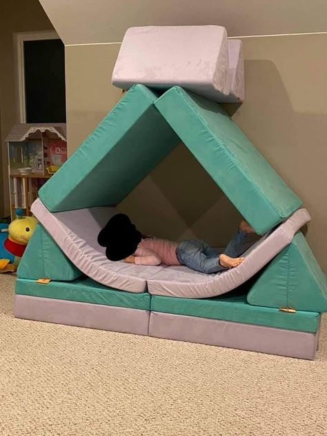 Nugget Couch Castle, 1 Nugget Couch Ideas, Nugget Couch, Kids Forts, Kids Couch, Boys Playroom, Build A Fort, Convertible Furniture, Magnetic Tiles