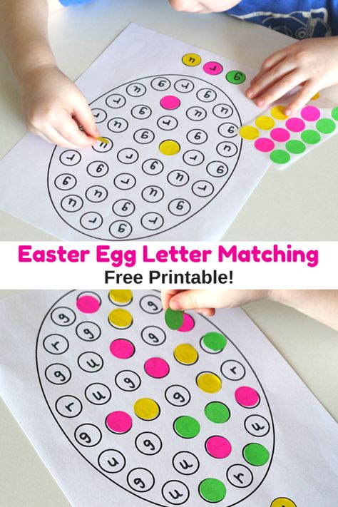 Easter School, Easter Crafts For Toddlers, Easter Preschool, Easter Activities For Kids, Easter Games, Printables For Kids, Spring Preschool, Letter Matching, Easter Art