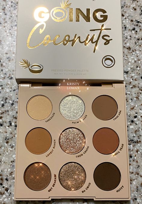 Going Coconuts Colourpop, Colorpop Eyeshadow Pallets, Good Eyeshadow Palettes, Eyeshadow Palette Aesthetic, Make Up Pallets, Brown Eyeshadow Palette, Too Faced Palette, Eye Shadow Pallet, Colourpop Palette