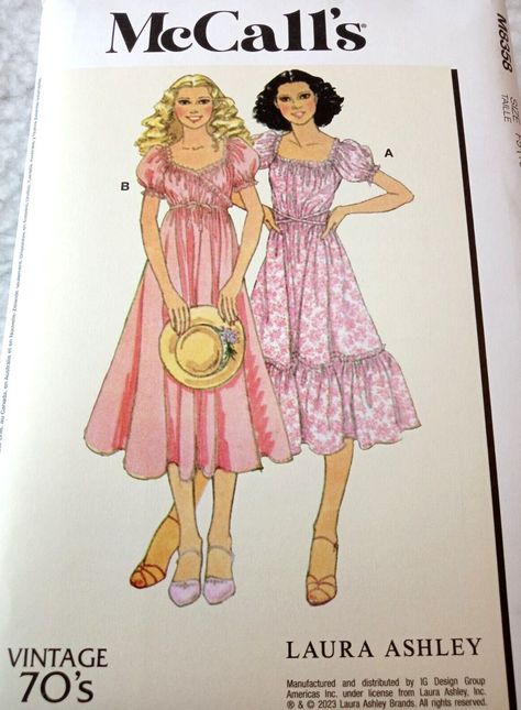 McCalls Pattern Vintage 1970s Retro Wrap Dress Laura Ashley M8358 Miss & Plus Sz  | eBay Vintage Sewing Patterns 1970s, 80s Sewing Patterns, Retro Dress 70s, 1970's Jewelry, Laura Ashley Patterns, 1970s Outfits, Tie Belts, Fun Fits, 70s Patterns