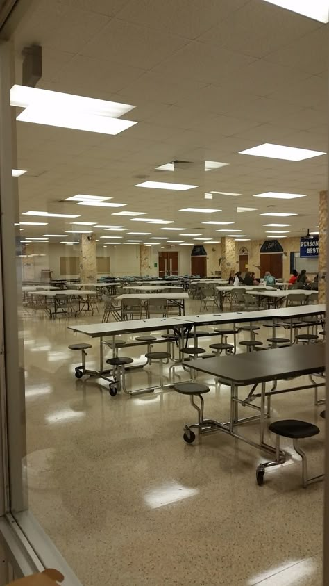 J. Frank Dobie high school - good, bad, and ugly but I survived, which is a mystery as this was our cafeteria! Zoiks! I am going to the auto mat machines!!! Inside School, High School Nostalgia, 2000s High School, High School Cafeteria, High School Horror Aesthetic, High School In The 80s, Rich School Cafeteria, Suburban High School, Abandoned High School