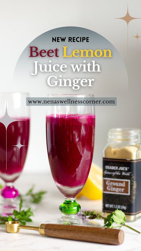 Juice With Ginger, Ginger Lemon Juice, Wellness Corner, Crisp Recipes, Ginger Recipe, Lemon Juice Benefits, Aip Paleo Recipes, Ginger Drink, Fresh Beets