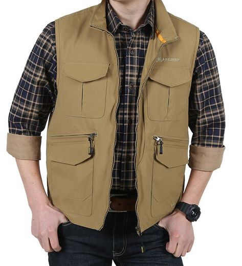 Mens Outdoor Vest, Hunting T Shirt, Mens Vest Casual, Uniform Work, Tactical Wear, Hunting Vest, Half Jacket, Cargo Vest, Fishing Vest