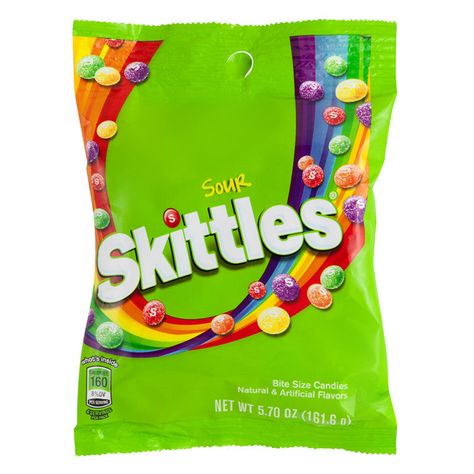 Wholesale Skittles Sour 5.7 Oz Peg Bag- Bulk Green Snack Basket, Green Skittles, Tart Fruit, Candy Flavors, Sour Skittles, Sleepover Essentials, Green Snacks, Peg Bag, Green Candy