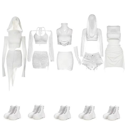 5 Member Outfits Kpop, Kpop Outfits Ideas 5 Members, Kpop Stage Outfits 5 Members, White Kpop Outfit, Kpop Stage Outfits Ideas 5 Members, Kpop 5 Members Outfit, Own Gg Dr, Stage Outfits 5 Members, Group Outfit Ideas