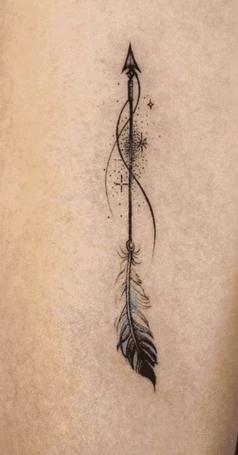 Native Spine Tattoos For Women, Fire Spine Tattoos For Women, Three Feathers Tattoo, Strength Arrow Tattoo, Phoenix Arrow Tattoo, Fineline Arrow Tattoo, Dream Catcher Spine Tattoo, Tattoo Arrow Designs, Forearm Arrow Tattoo Women