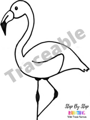 Flamingo Canvas Painting Easy, Flamingo Painted Rocks Ideas, Flamingo Glass Art, Flamingo Painting Ideas, How To Paint A Flamingo, Flamingo Drawing Simple, Flamingo Painting Acrylic, Flamingo Template, Flamingo Acrylic Painting