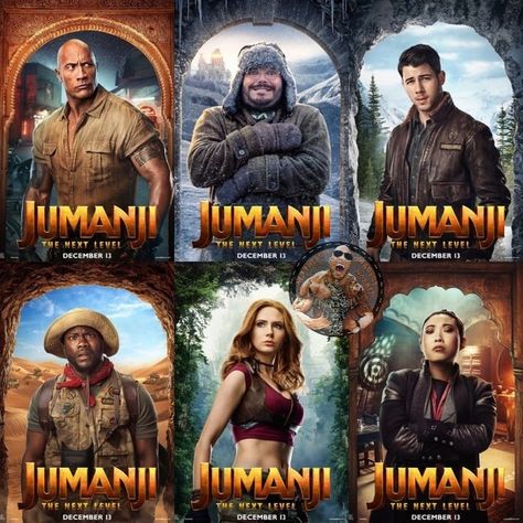 Jumanji Team Jumanji Cast, Jumanji Next Level, Jumanji 2, Jumanji The Next Level, Jumanji Movie, Circus Characters, Character Posters, Adventure Film, Kevin Hart