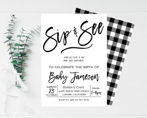 Black And White Gender Reveal, Modern Gender Reveal, White Gender Reveal, Sip N See, Simple Gender Reveal, Boy Or Girl Gender Reveal, Rustic Baby Shower Invitations, Girl Gender Reveal, Sip And See