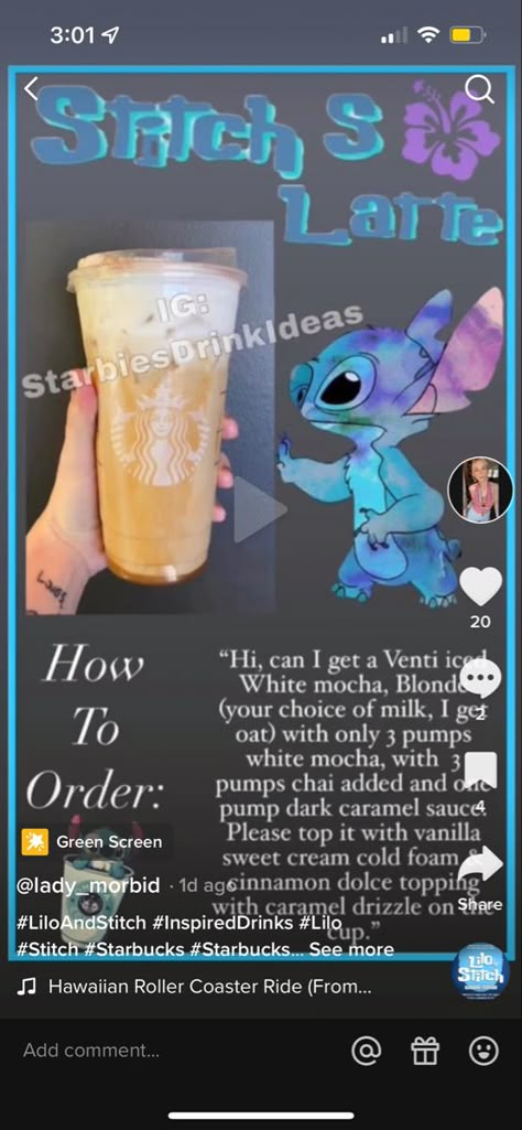 Stitch Starbucks Drink, Disney Princess Starbucks Drinks, Starbucks Drinks Disney, Disney Themed Starbucks Drinks, Disney Starbucks Drinks, Vampire Food, Starbucks Halloween Drinks, Character Drinking, Starbucks Drink Menu