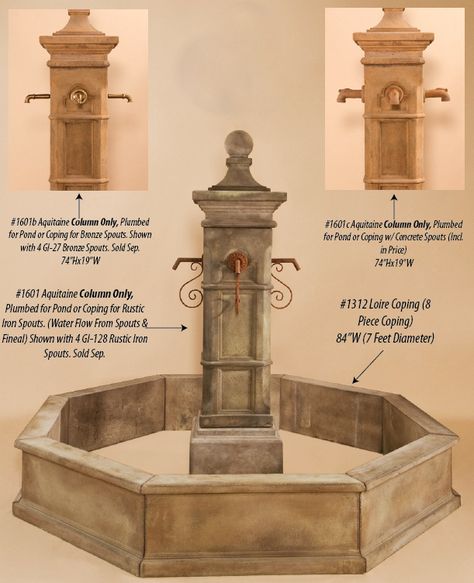 Outdoor Curb Appeal, French Fountains, Yard Fountain, Pool Guest House, Patio Fountain, Pond Construction, Garden Water Fountains, Garden Benches, Waterfalls Backyard