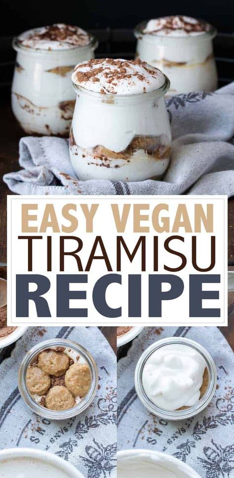 This vegan tiramisu recipe is a quick and easy twist on the classic version. Perfect for a snack or a make ahead dessert option, and great for on the go! #vegandessertrecipes #kidfoodideas #ad