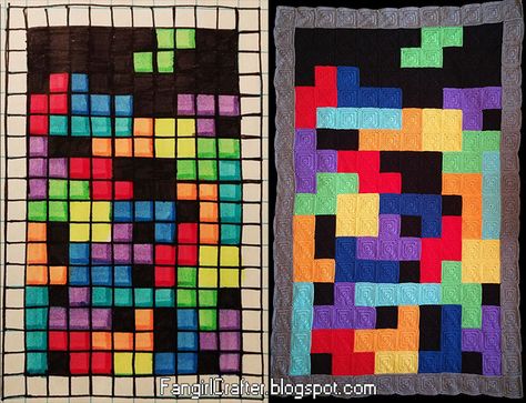 Crochet Tetris Blanket, 8 Bit Crochet Blanket, Tetris Crochet Blanket, Tetris Blanket, 8 Bit Crochet, Plaid Crochet, Crazy Quilts Patterns, Crochet Square Blanket, Pixel Crochet