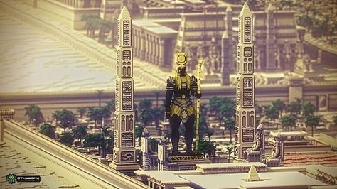 Minecraft Egyptian Statues, Minecraft Egyptian Builds, Ancient Egyptian City, Desert Kingdom, Egyptian City, City Minecraft, Ancient Egyptian Cities, Minecraft Kingdom, Desert City