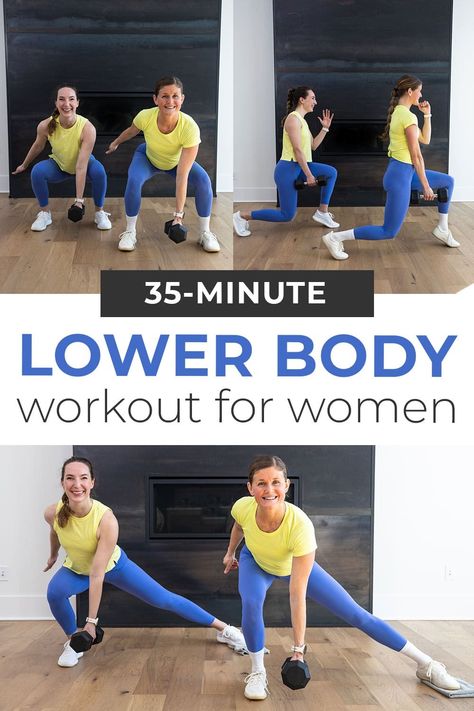 Build STRONG, LEAN LEGS at home with this 30-Minute Lower Body Dumbbell Workout! From goblets squats to lunges and deadlifts, these 6 dumbbell leg exercises will target every muscle in your lower body. All you need is a set of dumbbells to do this LEG WORKOUT at home! Work the largest muscles in your body, the legs and glutes, and build strength while also raising your heart rate for maximum calorie burn. Lower Body Dumbbell Workout, Advanced Workout Plan, Dumbbell Leg Workout, Legs At Home, Leg And Ab Workout, Weight Workouts, Gym Workout Guide, Leg Workout At Home, Calorie Burn