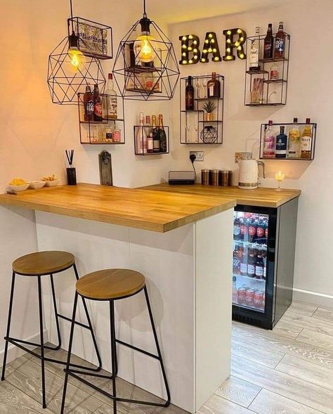 Living Room Bar Ideas, Home Bar Plans, Home Bar Counter, Home Bar Ideas, Kitchen Bar Design, Home Bar Areas, Home Bar Rooms, Bar Shed, Modern Home Bar