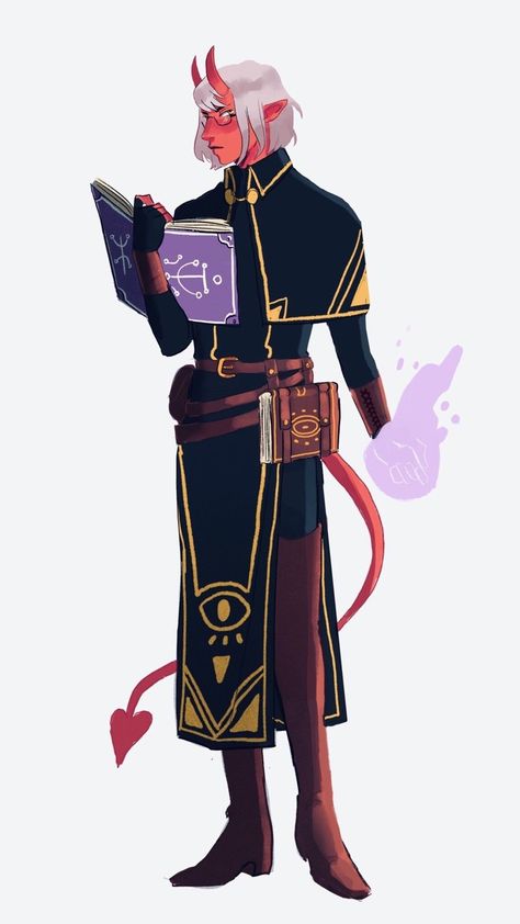 Red Tiefling, Tiefling Wizard, Adventurer's Guild, D D Character Ideas, Knight Art, Dungeons And Dragons Characters, Dnd Art, Dungeons And Dragons Homebrew, Modern Fantasy