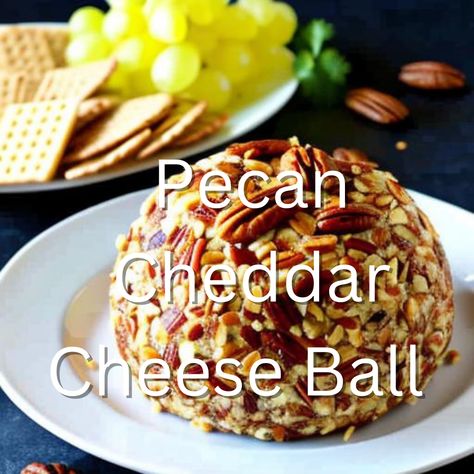 Pecan Cheddar Cheese Ball Cheese Log Recipes, Easy Summer Snacks, Pecan Balls, Cheddar Cheese Ball, Cinnamon Pecans, Crowd Pleasing Appetizers, Southern Cuisine, Spicy Sausage, Summer Snacks