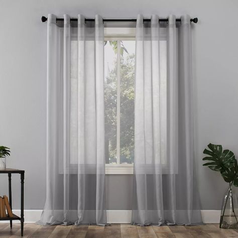 Emily Sheer Voile Grommet Top Curtain Panel - No. 918 : Target Patio Curtains, Voile Curtains, Sheer Curtain Panels, Grey Panels, Sheer Drapes, Colorful Curtains, Grommet Curtains, Sheer Curtain, Panel Bed