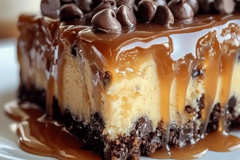 Decadent Caramel Turtle Poke Cake Recipe Caramel Rice Cake Recipes, Caramel Turtle Poke Cake, Easy Turtle Cake, Turtle Poke Cake Recipe, Chocolate Turtle Poke Cake, Ultimate Turtle Cheesecake Recipe, Chocolate Turtle Cake Recipe, Chocolate Caramel Poke Cake, Turtle Poke Cake