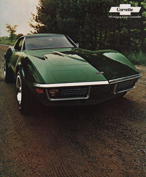 1971 C3 Chevrolet Corvette: Specifications, VIN, & Options Vw Minibus, Old Vintage Cars, Sales Brochure, Chevrolet Corvette Stingray, Classy Cars, Corvette Stingray, Pretty Cars, Us Cars, Classic Cars Vintage