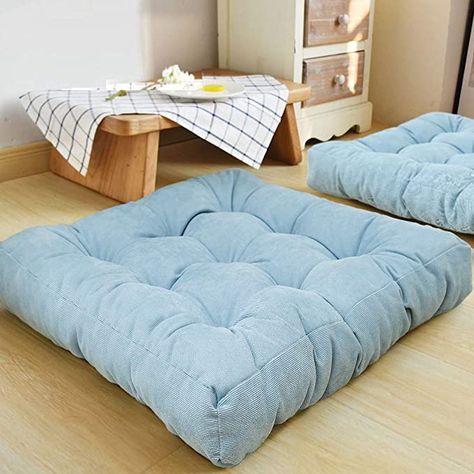 Amazon.com: HIGOGOGO Thicken Tufted Cushion, Solid Square Seat Cushion Corduroy Chair Pad Pillow Seat Soft Tatami Floor Cushion for Yoga Meditation Living Room Balcony Office Outdoor, Turquoise, 22x22 Inch: Home & Kitchen Yoga Living Room, Dog Mattress, Mattress Dog Bed, Large Floor Pillows, Square Floor Pillows, Tufted Seat Cushion, Plush Mattress, Dog Sofa Bed, Meditation Pillow