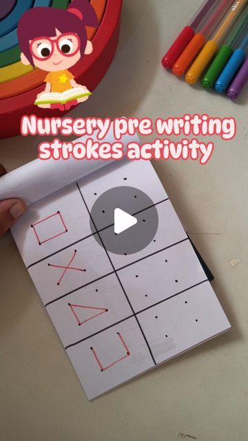 Mom of Chetan on Instagram: "Nursery Pre writing strokes activity   #momofchetan #nursery #nurseryactivities #preschoolactivities #prenursery #kidsactivities #funactivityforkids #toddleractivity #kidsactivitiesathome #toddlerplayideas" After Nap Activities Preschool, Nursery Writing Activities, Strokes Activity For Kindergarten, Strokes Worksheet For Kids, Pre Nursery Worksheets, Pre Nursery Activities, Pre Writing Strokes Activities, Prewriting Strokes, Pre Writing Strokes