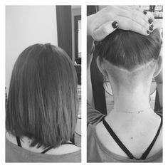 Undercut in a 'V' shape with short hair. Undercut Hairstyles Women, Undercut Long Hair, Short Hair Undercut, Fluffy Hair, Undercut Hairstyles, Short Haircut, Long Hair Girl, Shaved Hair, Undercut