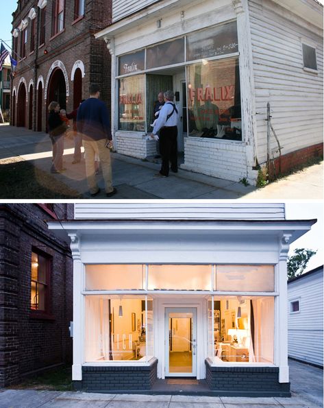 Proof that a neglected storefront can become beautiful with a little work! Cute Store, Storefront Design, Chuck E Cheese, Shop Fronts, Shop Window Design, Shop Front Design, Shop Front, Shop Window Displays, Store Displays