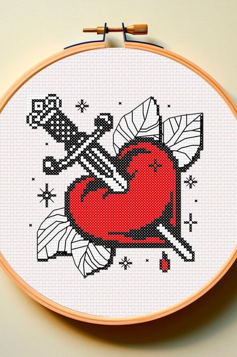 Lovers Tattoo, Art Amour, Tiny Art, Tattoos For Lovers, Funny Wedding, Embroidery Patterns Free, Art Love, Dmc Floss, Embroidery Needles